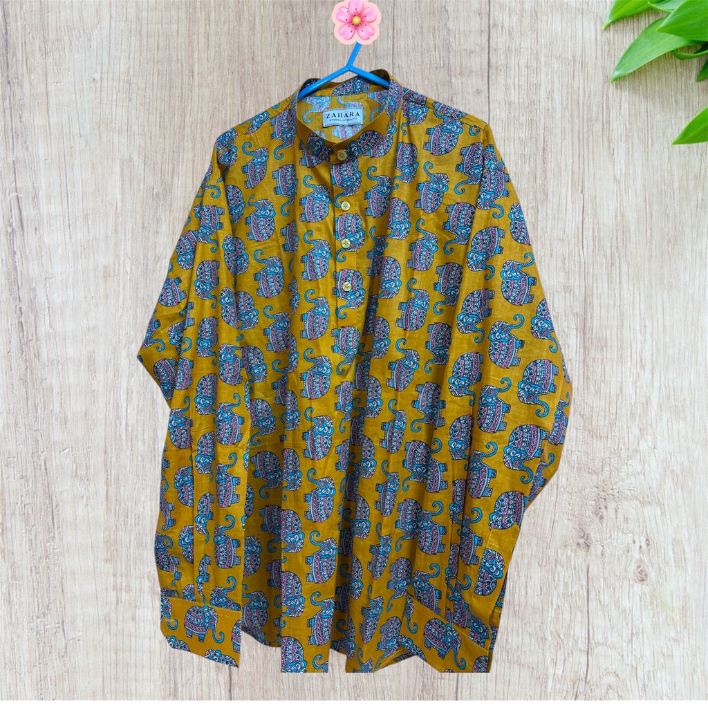 Hand Block Short Cotton Kurta