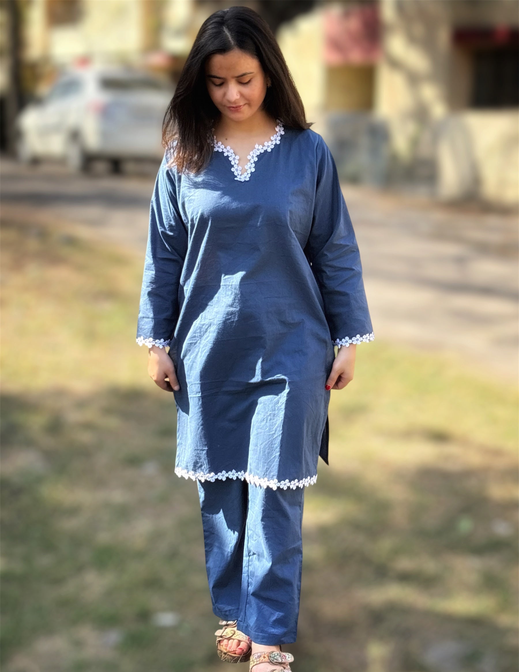 Grace Kurta Set With Lace Detailing