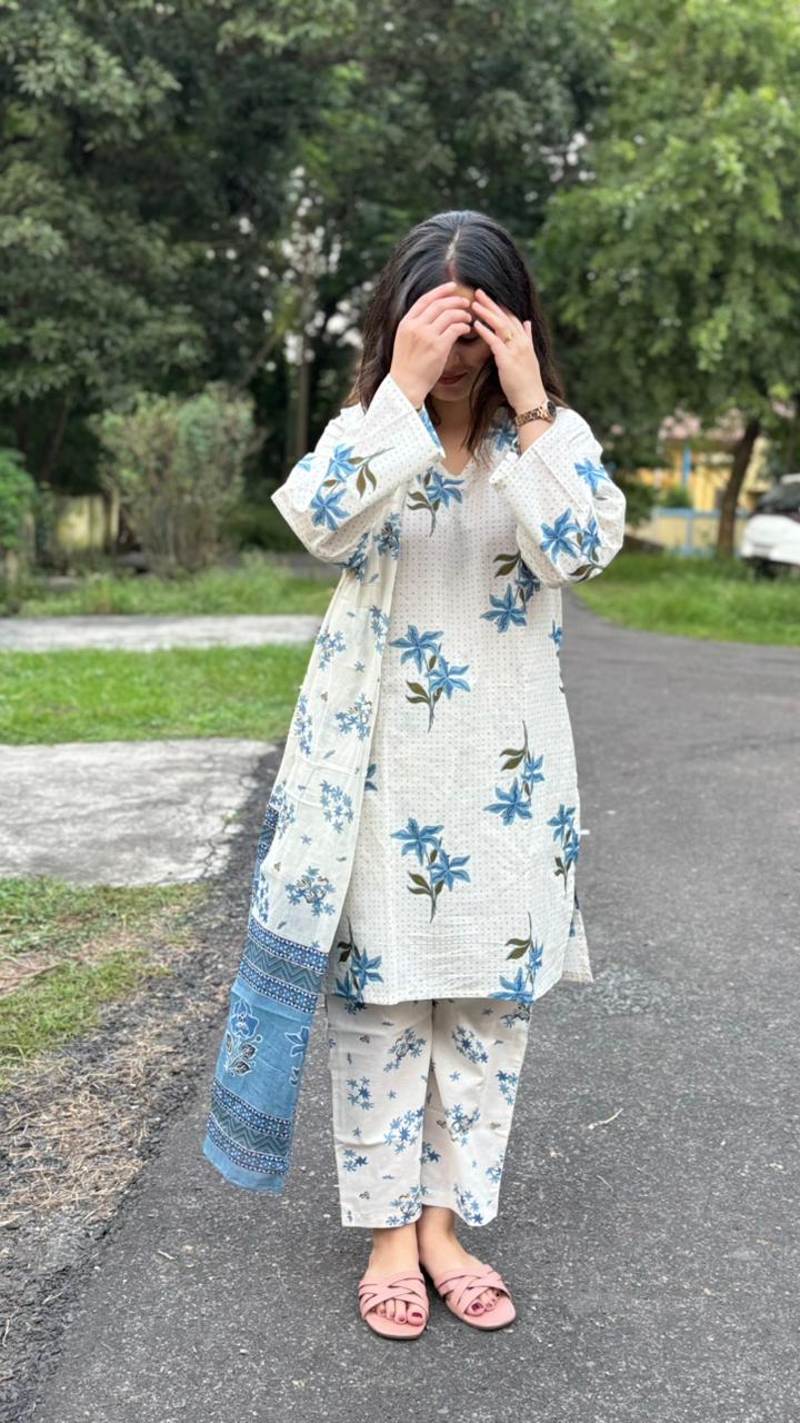 Boho Kurta Set With Dupatta